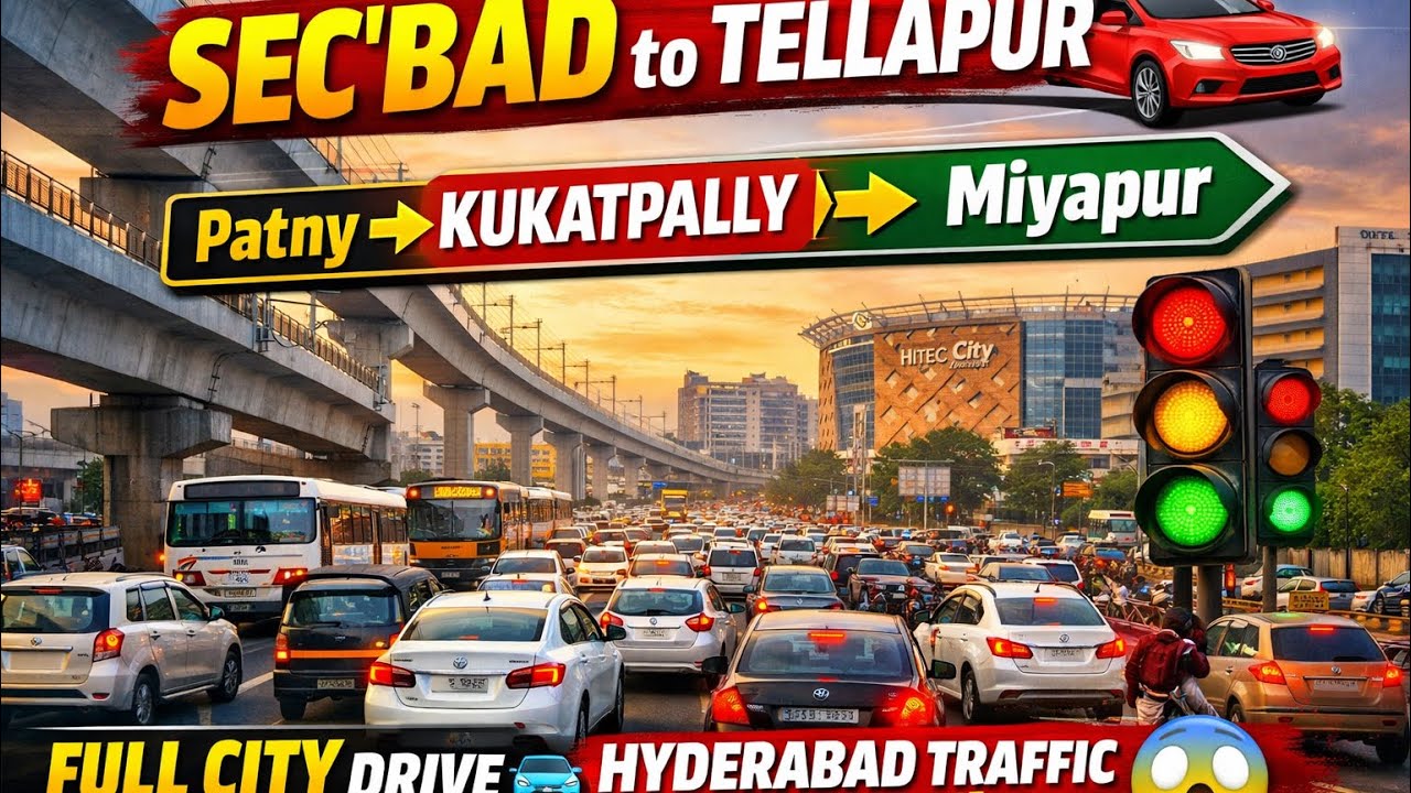 SW Volg #44 | Hyderabad City Drive: Secunderabad to Tellapur via JNTU & BHEL | Traffic Update 2026