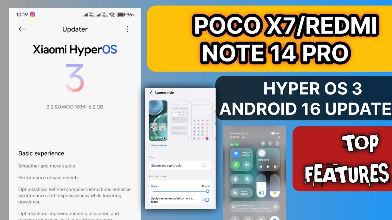 TOP FEATURES ::  REDMI NOTE 14 PRO/POCO X7 5G - HYPER OS 3.0.3.0 ANDROID 16 UPDATE RELEASED 