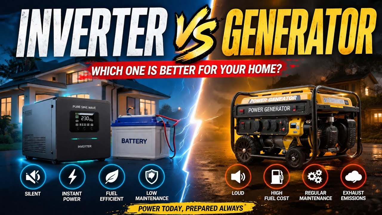 ⚡ Inverter vs Generator &ndash; Which Backup Power Solution Is Better for Your Home?