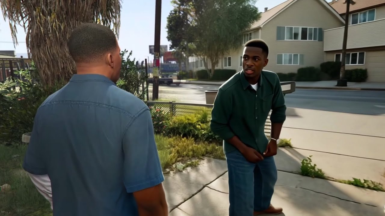 GTA 5 but it&rsquo;s Reimagined by AI in Real Life gameplay | Lamar Roasts Franklin