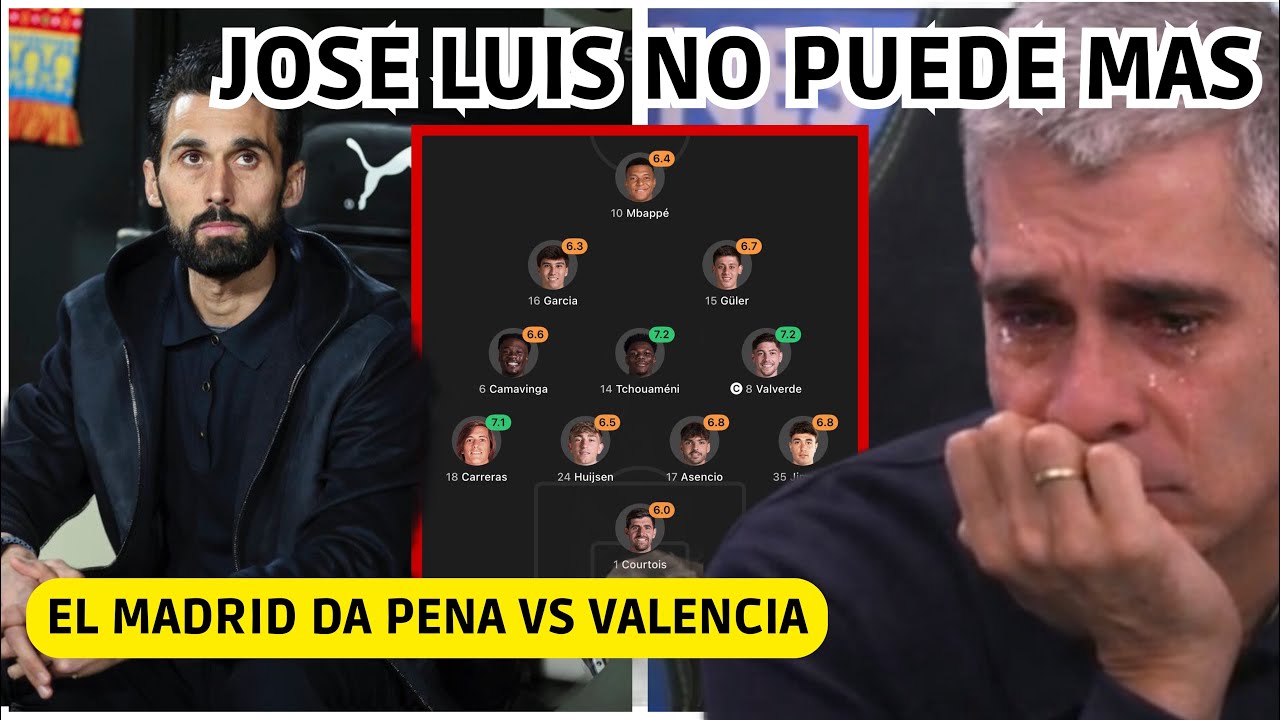 💥 EL MADRID DA PENA y SUMA 3 PUNTOS vs UN VALENCIA TERRIBLE y JOSE LUIS NO PUEDE MAS con ARBELOA