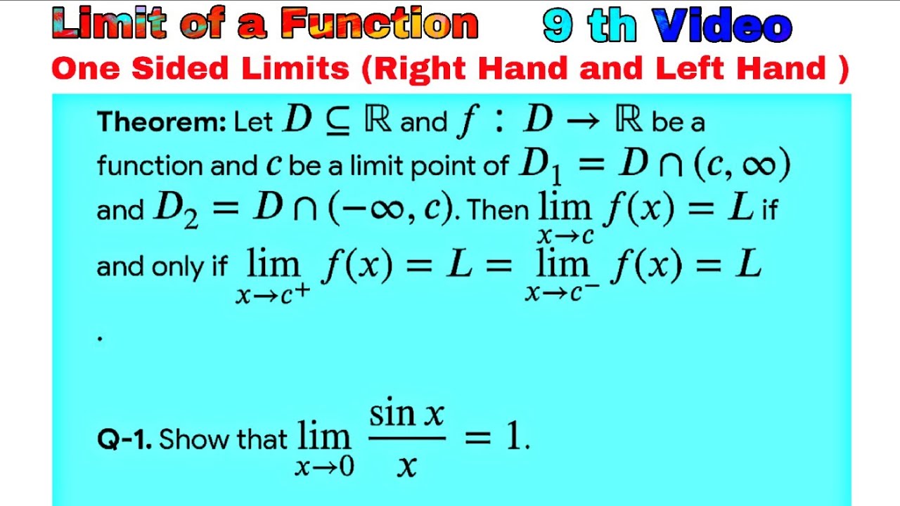 One Sided Limits (Right Hand and Left Hand ) | #limitoffunction #maths #limits 