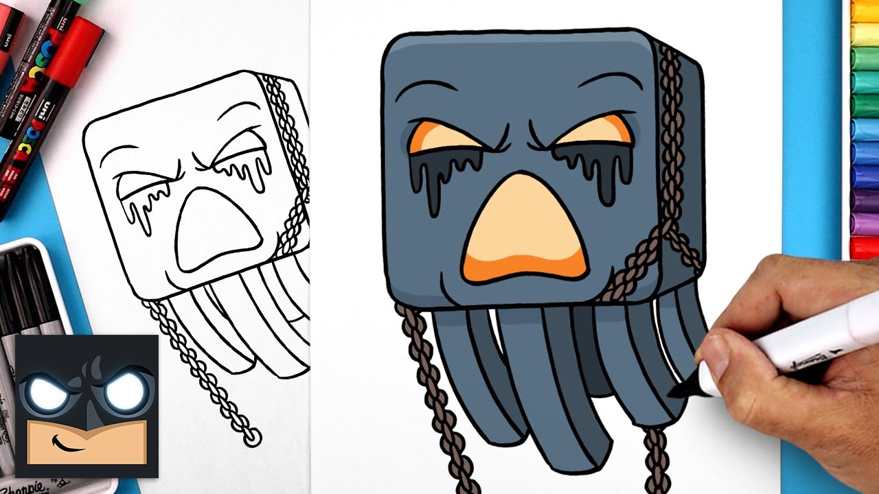 How to Draw Minecraft Ghast | Step by Step Art Lesson for Beginners