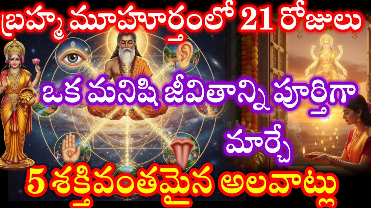 బ్రహ్మ ముహూర్తం 21 రోజుల్లో మీ జీవితాన్ని మార్చే 5 శక్తివంతమైన అలవాట్లు II ధర్మసందేహాలు II 