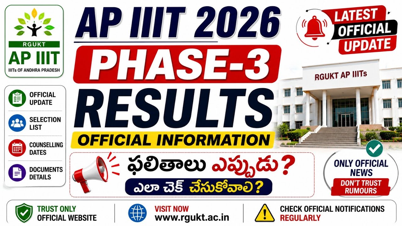 How to check AP IIIT phase 3 selection list 2026 | AP IIIT phase 3 release date & Time 2026