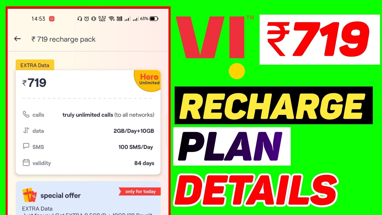 Vi ₹719 Recharge Plan All Details | Best Recharge Vi | Best Valuable Recharge Plan Vi | Vi Plans
