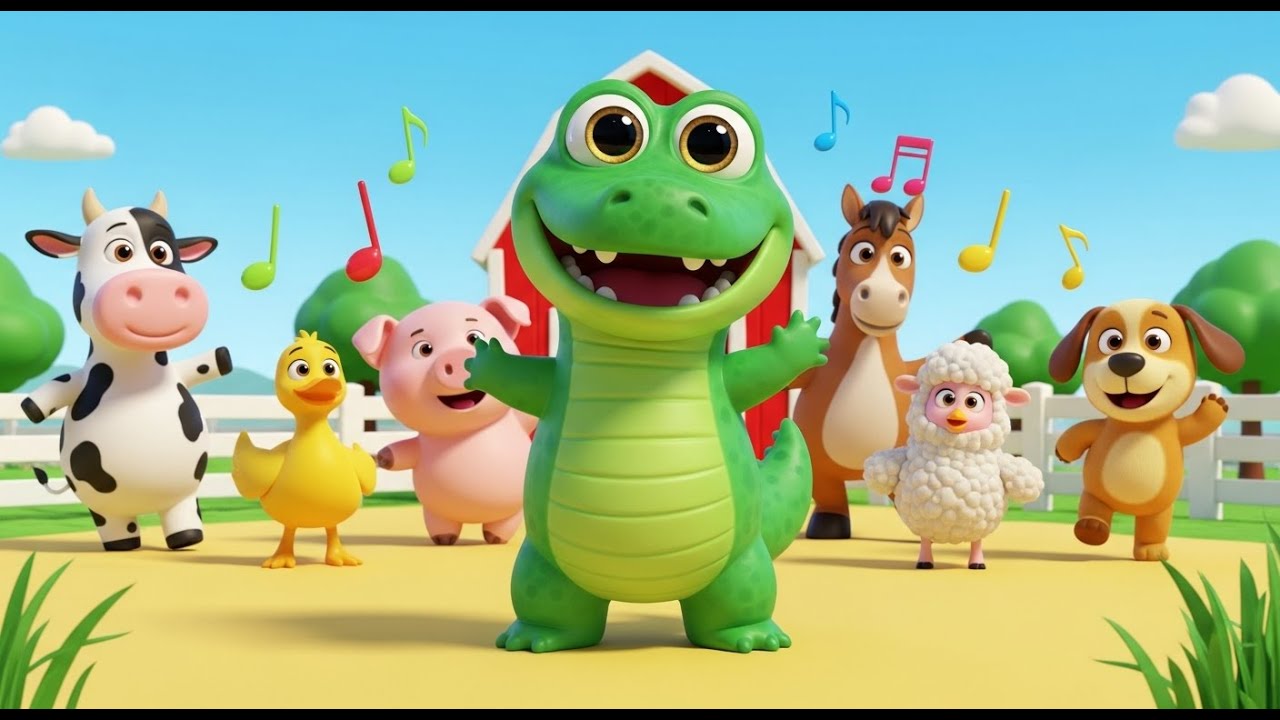 Dança do Jacaré na Fazendinha | Músicas Divertidas para Crianças | Desenho Infantil