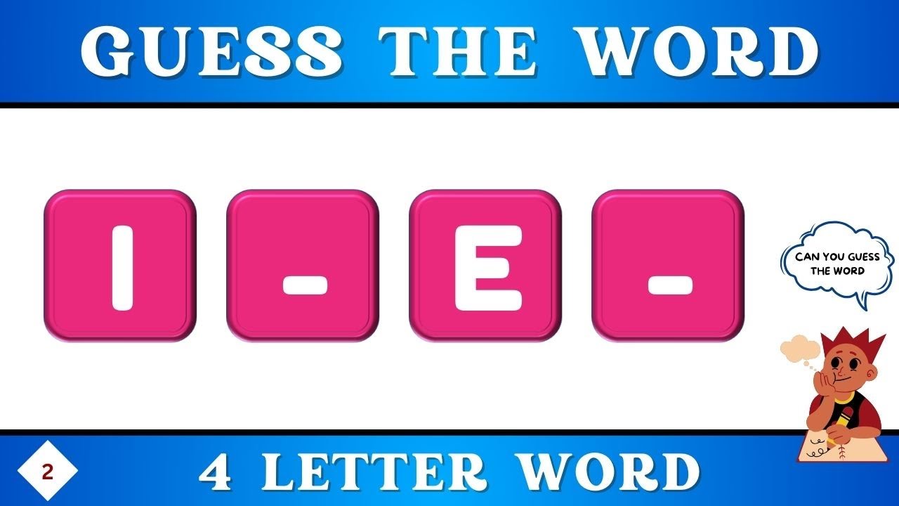 Fill in the missing letters and Complete the words (4 letter words) | Word puzzle game - #2