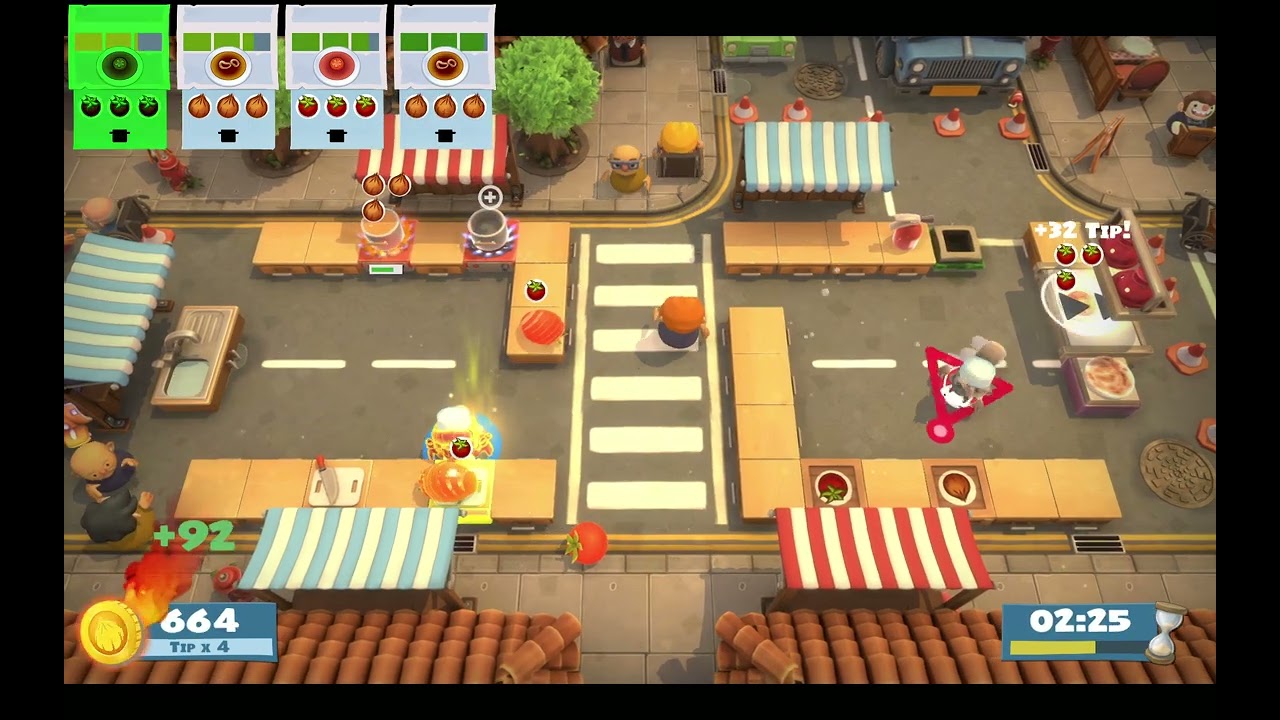Overcooked! All You Can Eat - Story 1 1-2 (2 players) Score: 1952