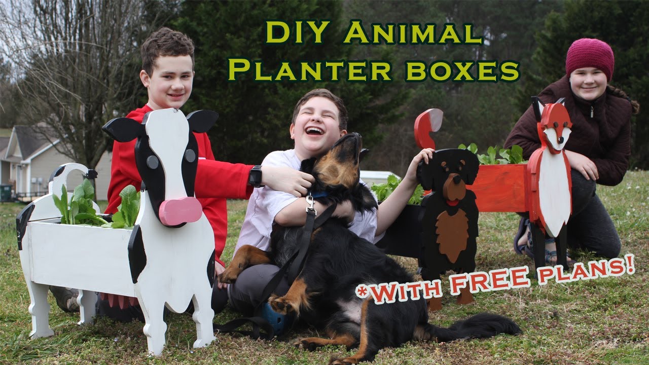 DIY Animal Planter Boxes