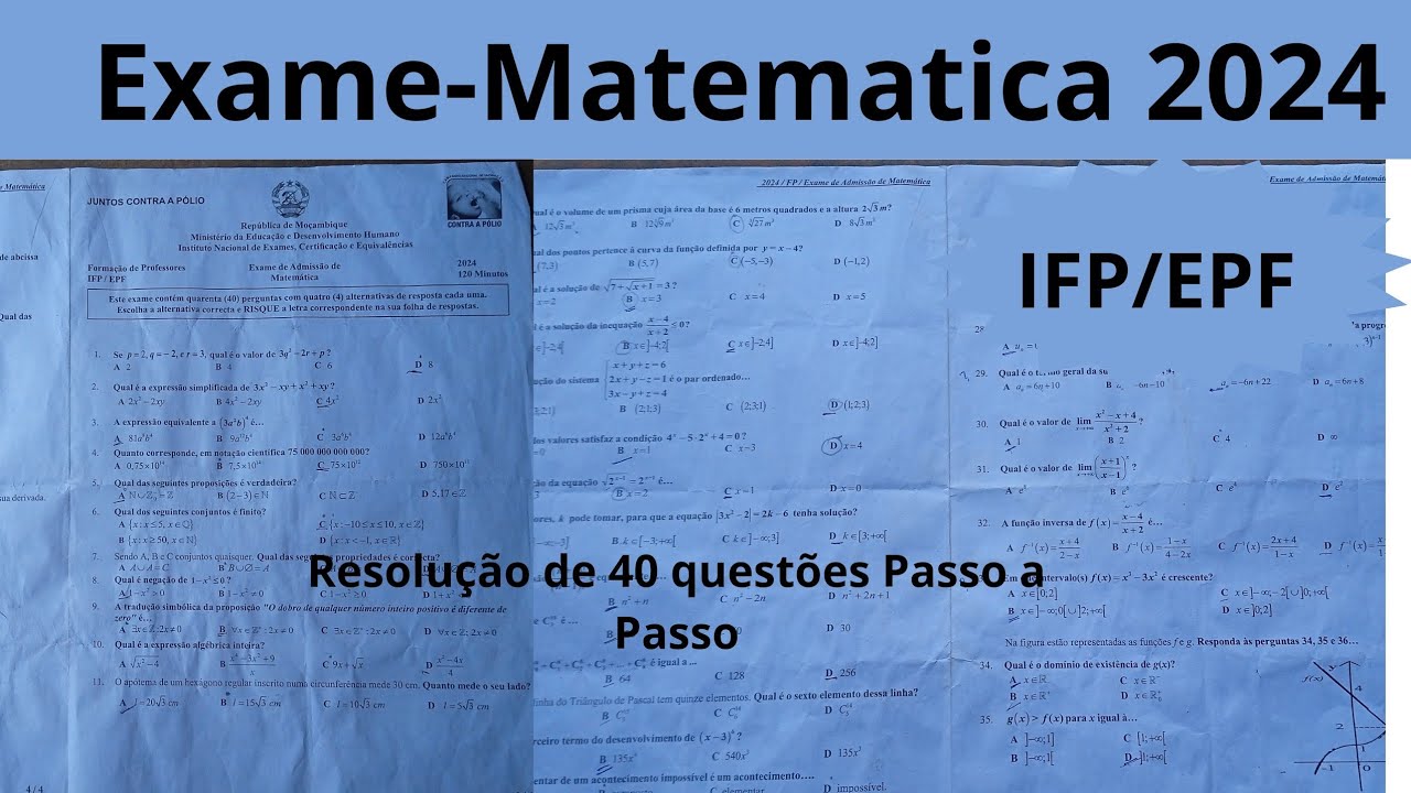 Resolução da Exame de admissão de Matemática IFP-2024