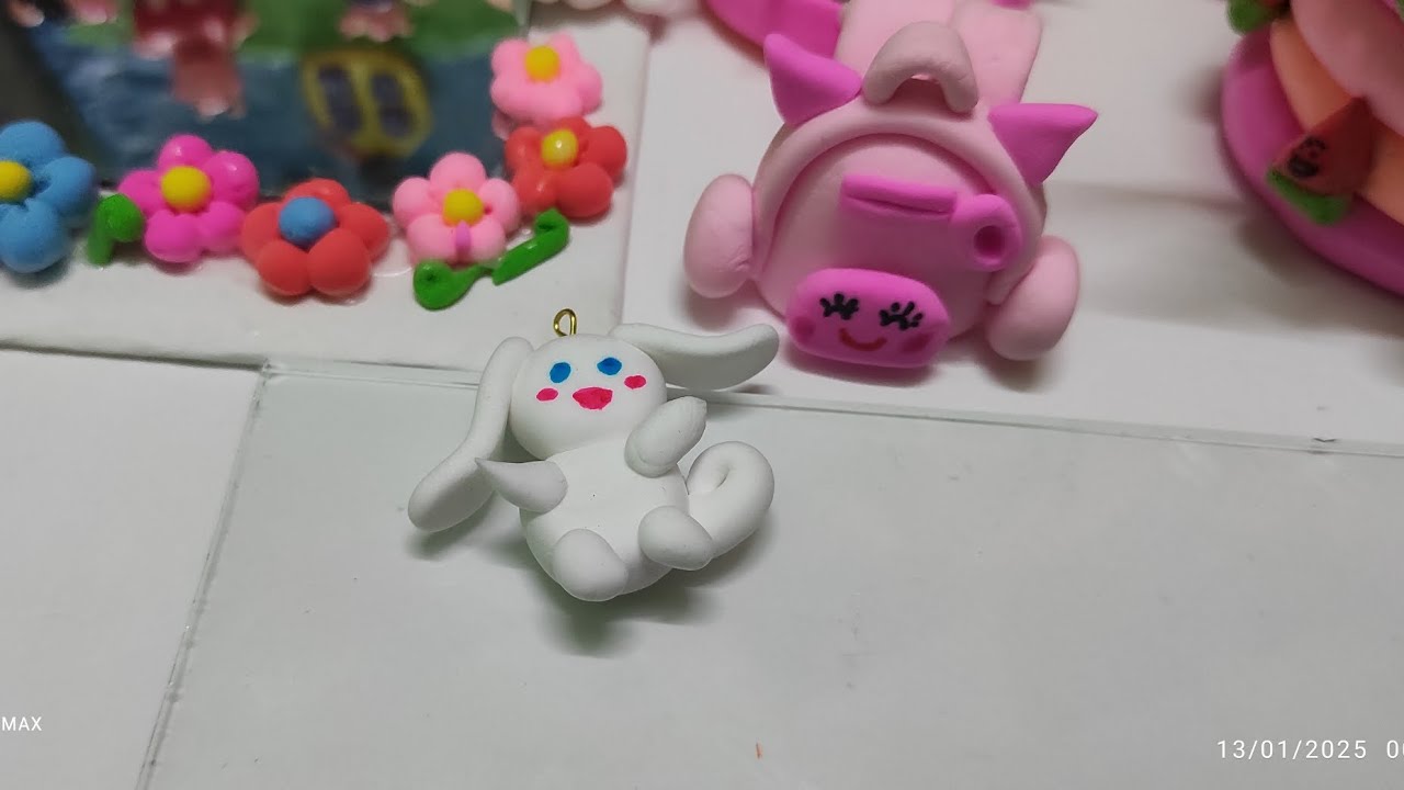 how to make cinnamaroll clay charm #diy #claydiy #diykeychain #claycrafts #hellokitty #cinnamaroll