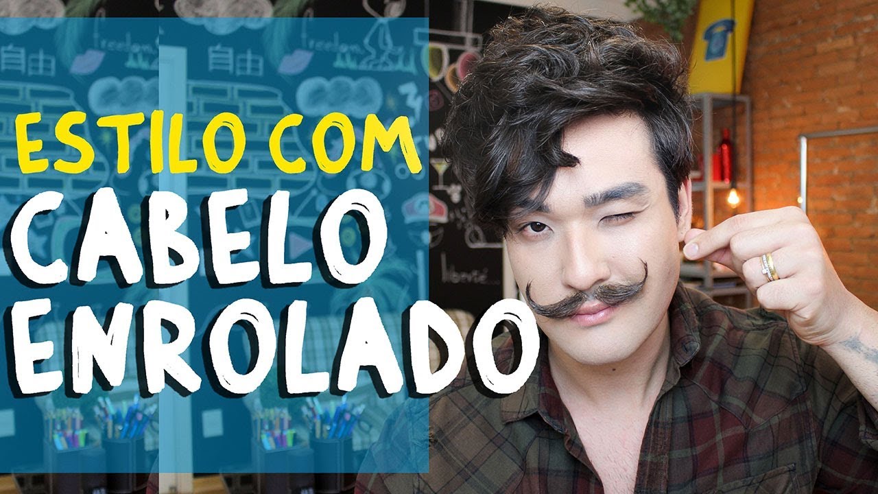 PENTEADO PARA CABELO ENROLADO com BIGODE HANDLEBAR | CABELO MASCULINO | HAIRMENSTYLE
