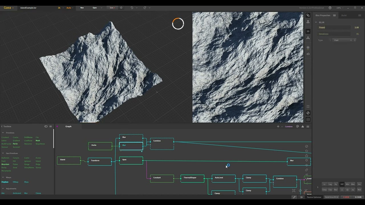 Gaea  - Island scene Walkthrough V1.3