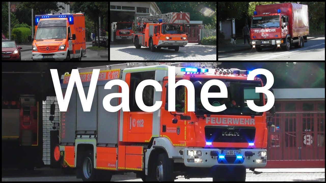 Zusammenschnitt Einsatzfahrten Feuerwehr Solingen Wache 3