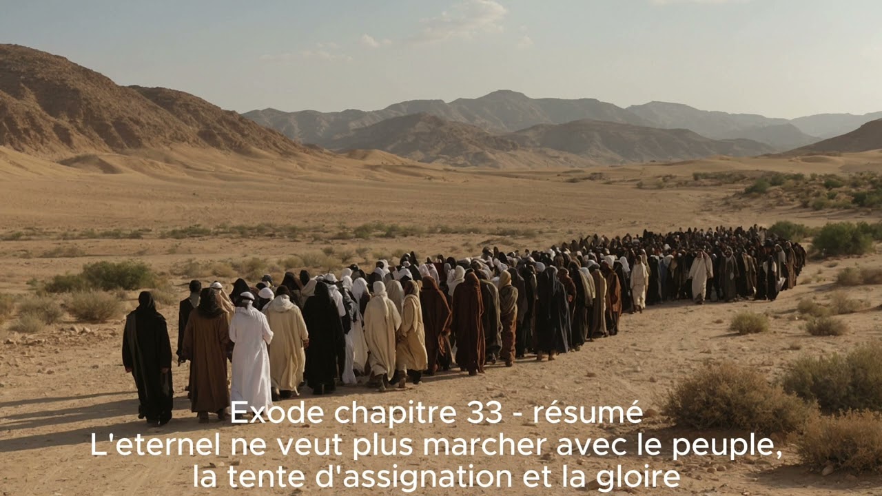 Exode chapitre 33 - résumé - L'éternel ne veut plus marcher avec le peuple, la tente et la gloire...
