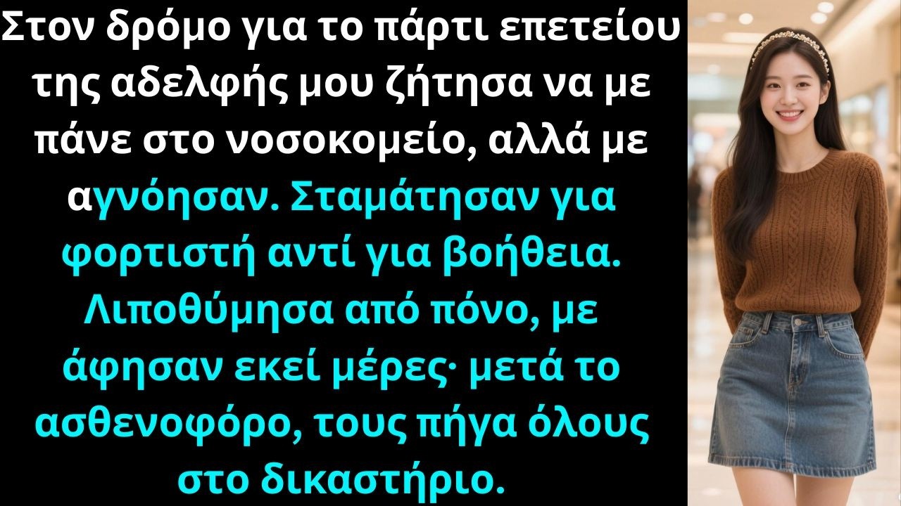 «Στον δρόμο για το πάρτι επετείου της αδελφής μου, δεν ένιωθα καλά, γι’ αυτό ζήτησα: “Παρακαλώ…”»