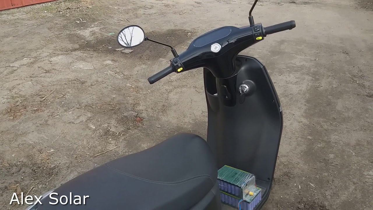 Электроскутер Ecooter E2L мотор 2,5кВт.  Собрал дополнительный литиевый аккумулятор