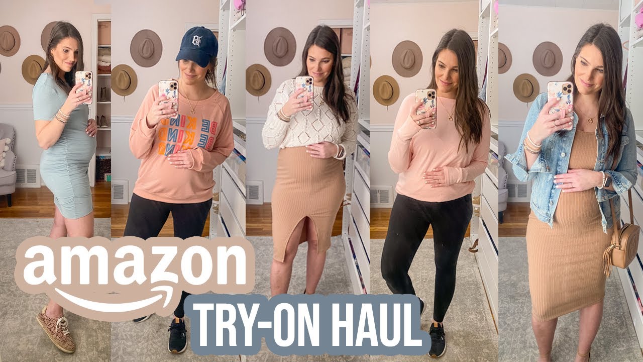 AMAZON TRY-ON HAUL SPRING 2021 -- Non-maternity, but bump-friendly | Sarah Brithinee