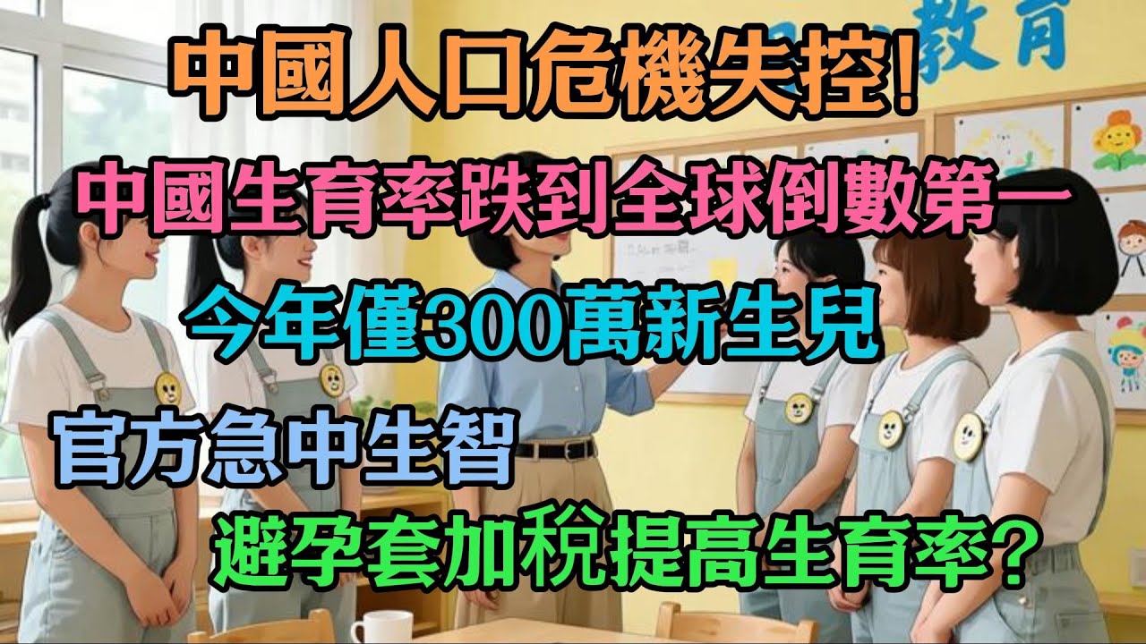 中國人口危機失控！今年僅300萬新生兒，生育率跌到全球倒數第一！官方出手：避孕套加稅提高生育率？從鼓勵生育到限制避孕？
