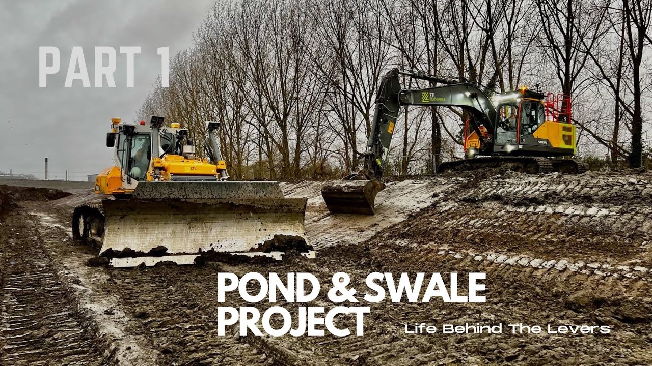 Full Day Vlog In The Volvo EC220 Excavating Extremely Large Pond, Teaming Up With The Liebherr 736
