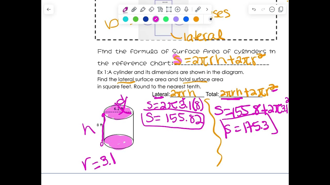 Surface area of Cylinders