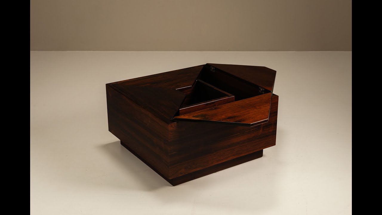 Square Coffee Table with Storage Space, Italy 1960s