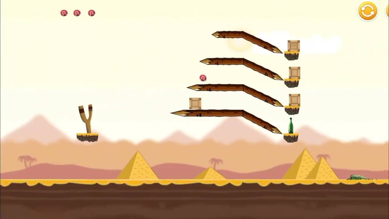 knockdown Bottles game || Level - 18 Desert world #bottleshootinggame #knockdownbottles
