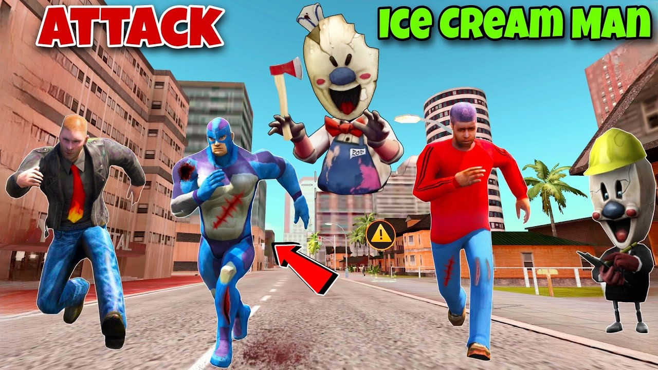 Ice Cream Uncle Attack On Rope Hero In Vice Town | Ice Scream 8: Final Chapter | Black Spider 2.0
