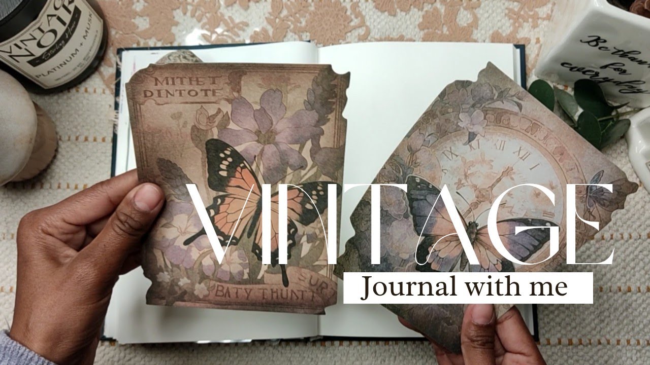 🦋 Vintage butterfly theme 🤎🦋 | Scrapbooking with me | ASMR - Aesthetic | Satisfying 
