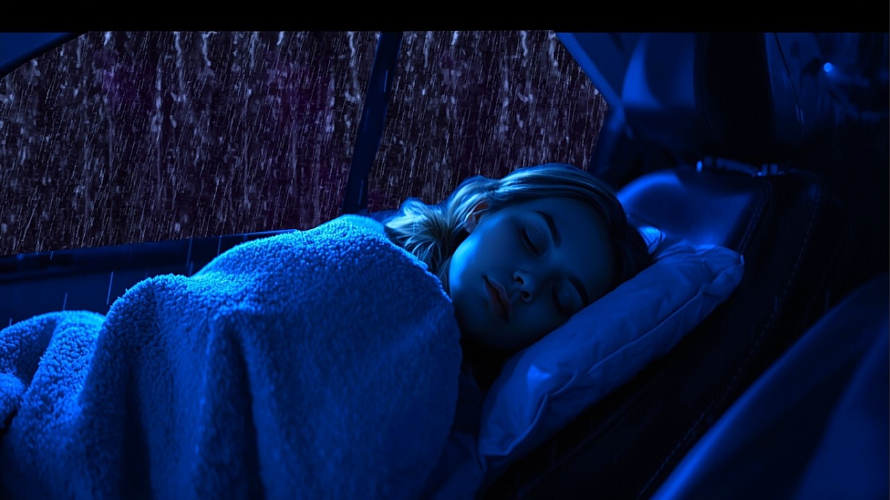 Heavy Rainstorm & Thunder on a Cozy Van ⛈️ Deep Sleep Ambience & Stress Relief Sounds