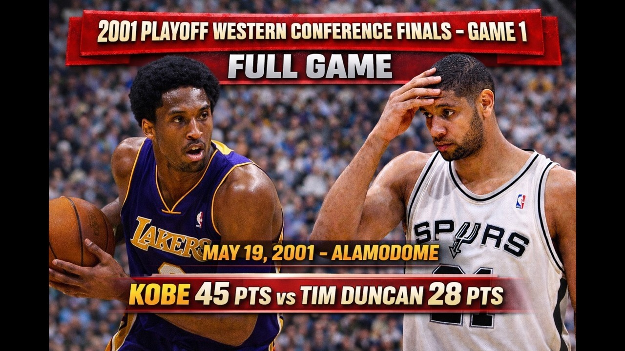 2001 Lakers vs Spurs NBA Playoffs WCF Game 1 | Kobe Bryant 45 PTS & Tim Duncan | 5-19-01 | FULL GAME
