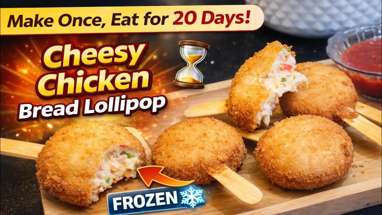 Cheesy Chicken Bread Lollipop | Easy Frozen Iftar Recipe | Crispy & Cheesy Snack