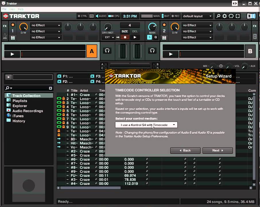 DJM-900 Nexus & Traktor 2 setup for timecode control