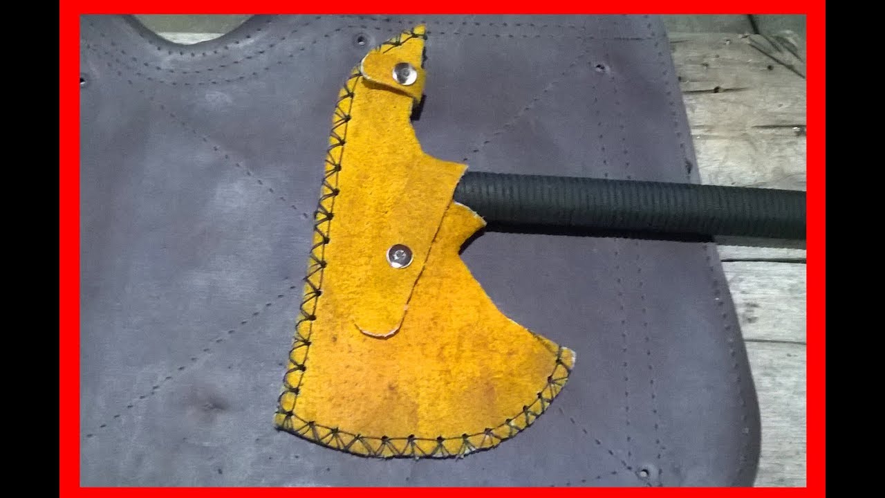 Veja como fazer uma bainha para sua machadinha modelo tomahawk  reaproveitando um pedaço de couro.
