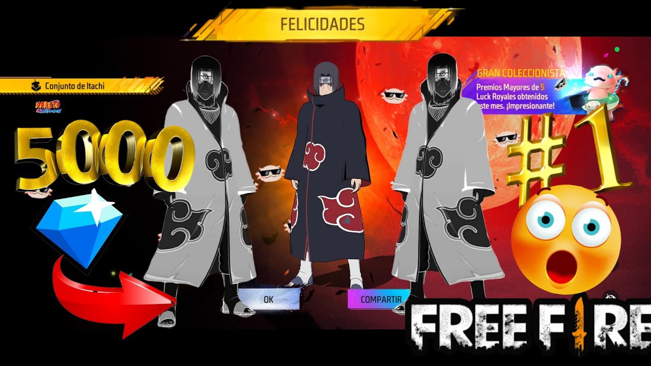 🤯GRATIS😱CON 5000💎 COMO CONSEGUIR EL CONJUNTO DE ITACHI UCHIHA EN TORRE DE TOKENS EN FREE FIRE 😱🤑