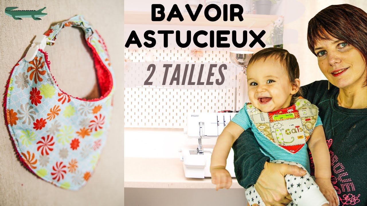 TUTO COUDRE LE BAVOIR BANDANA ORIGINAL avec pince crocodile !! (patron pdf gratuit, 2 tailles)