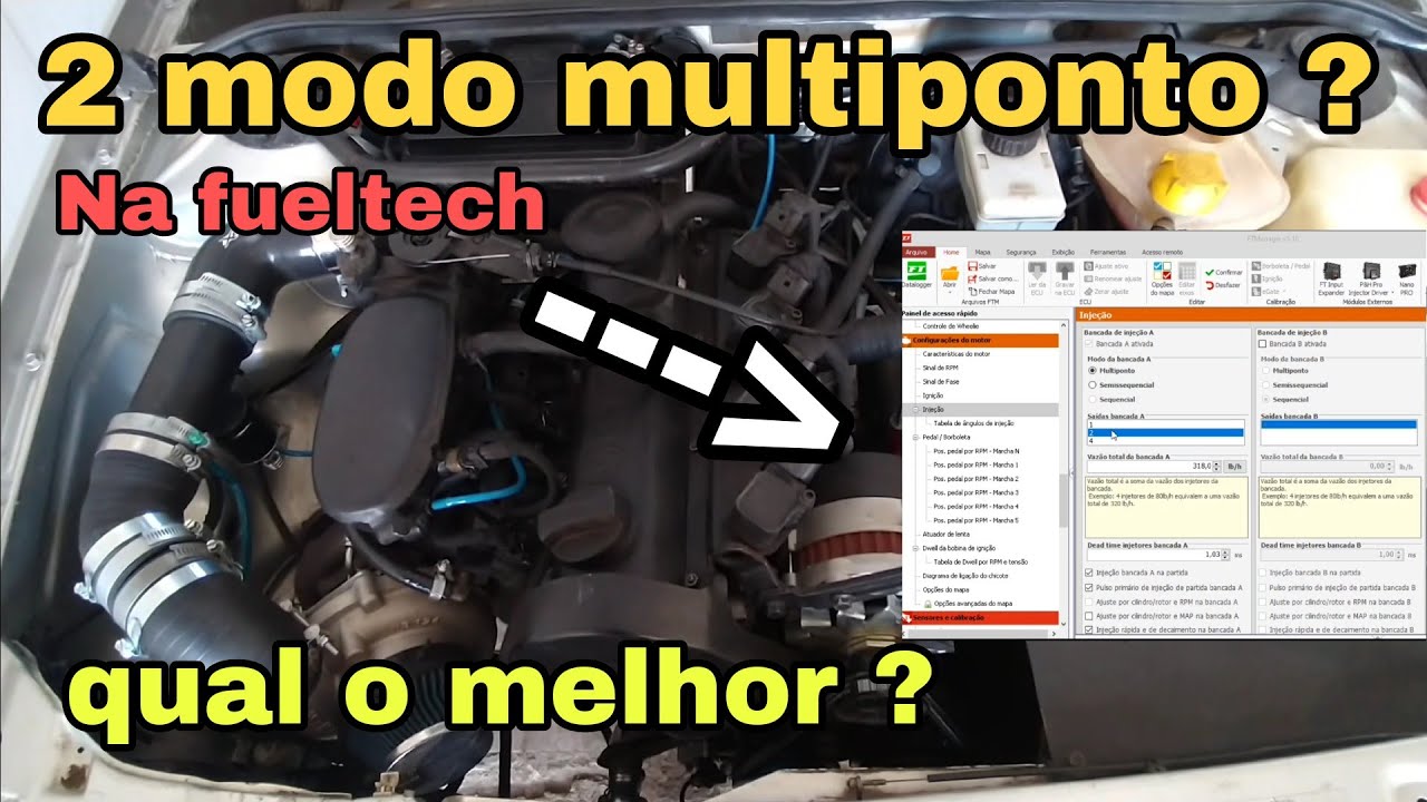 diferen&ccedil;a no multiponto 1 sa&iacute;da de inje&ccedil;&atilde;o x 2 sa&iacute;da de inje&ccedil;&atilde;o Teoria e na Pr&aacute;tica fueltech 450/600