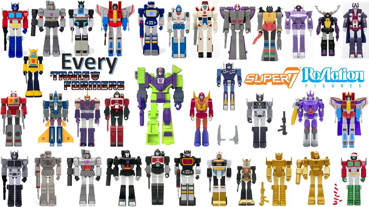 **see newer video** Every Super7 ReAction Transformers Comparison List