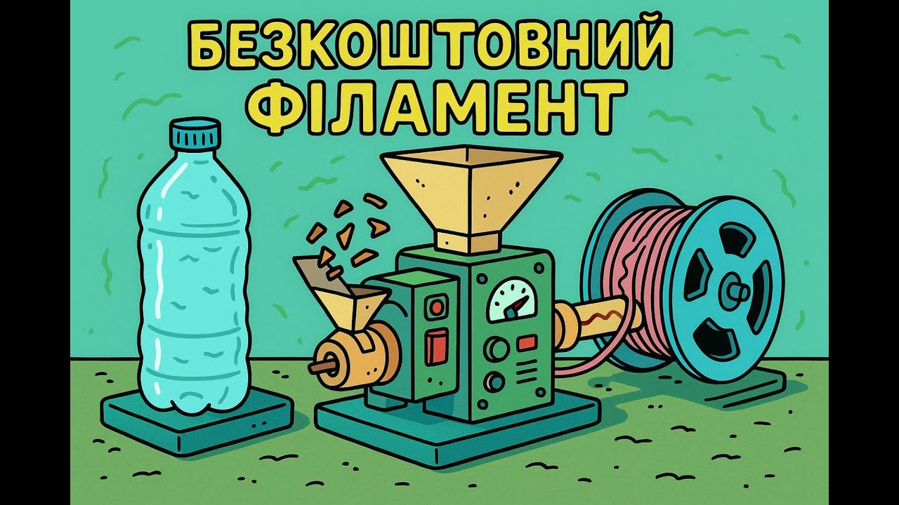 ♻️ Як пластикові пляшки стають філаментом для 3D-друку?  Обладнання для переробки 