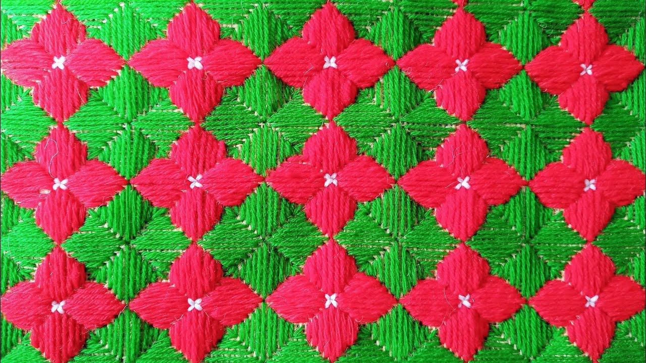 Flower design sitting mat making idea. Asan/table mat stitching on jute mat. Embroidery on jute mat.