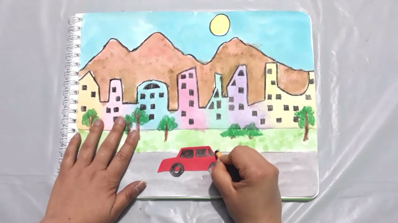 Paisaje citadino con planos - Actividad para SEGUNDO GRADO