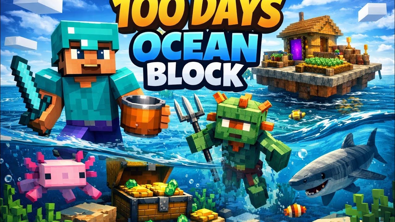 Minecraft 100 days on a Ocean Island part 1 