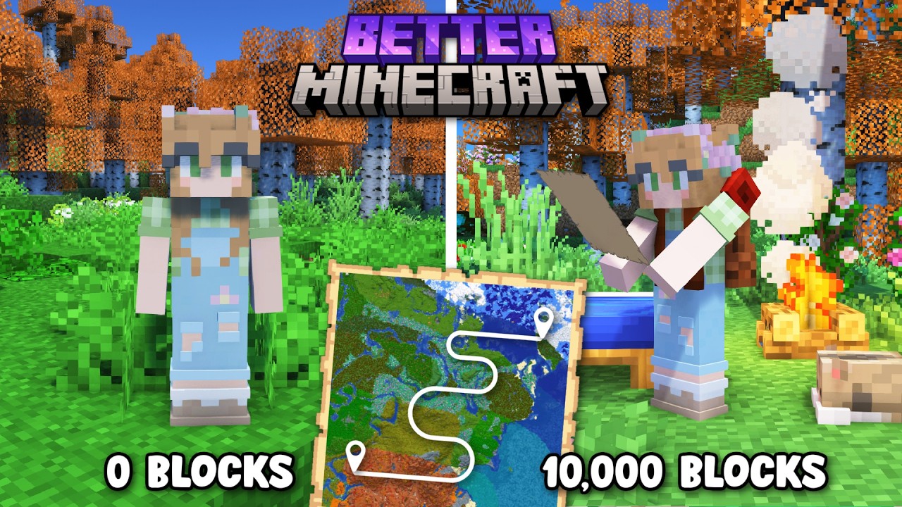 I Traveled 10,000 BLOCKS in Minecraft Living as a NOMAD 🧭