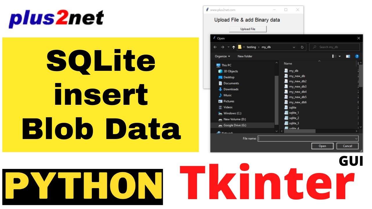 Tkinter для управления базой данных SQLite, обработки BLOB-данных с помощью файлового браузера дл...