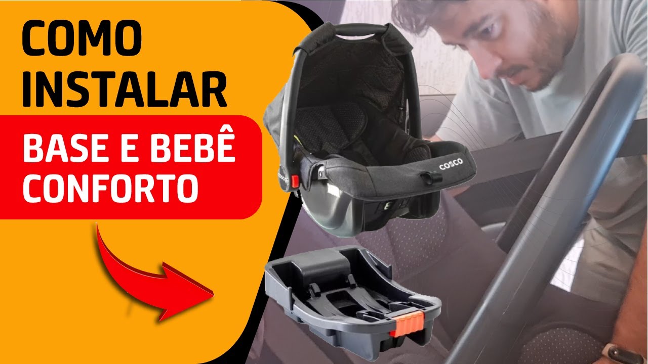 Instala&ccedil;&atilde;o do beb&ecirc; conforto Cosco Wizz com base no carro
