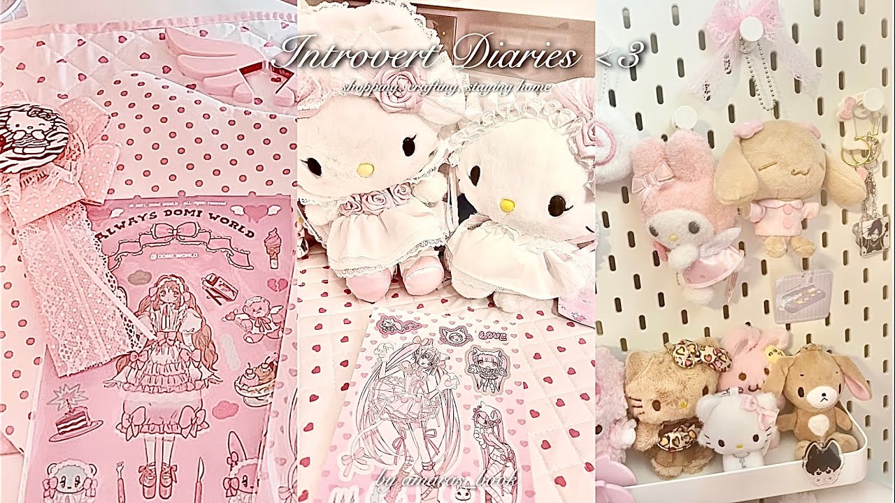 Introvert diaries 🎀 pinterest girl pink aesthetic sanrio and aliexpress haul, watching dark moon