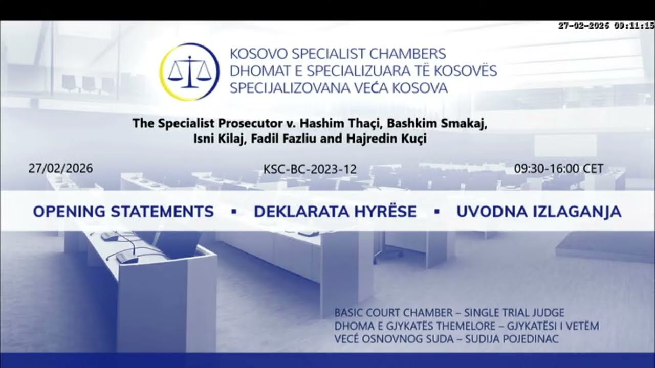 Gjykata Speciale në Hagë - Prokurori kundër Hashim Thaҫit dhe të tjerëve (administrimi i drejtësisë)
