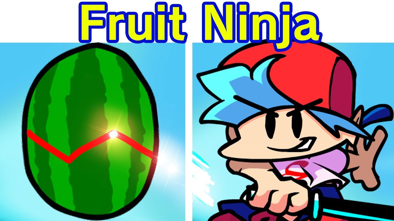 Friday Night Funkin' VS Fruit Ninja FULL WEEK - Slicing Fruit & Watermelon! (FNF MOD/HARD/BF)