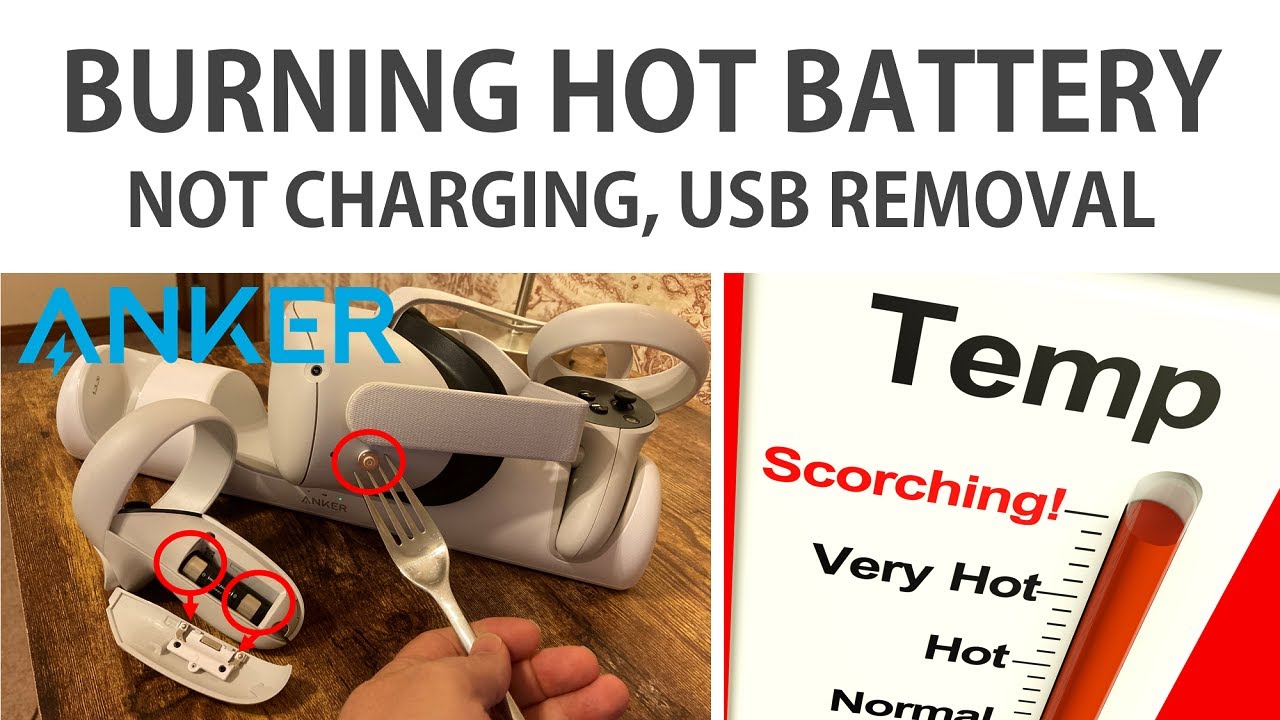Keyack Tech - Quest 2 ANKER Docking Station (Hot Battery, Flashing Lights, Remove Power Connector)